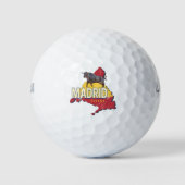 Madrid Spanien Retro Region Karte Vintag Bull Golfball (Vorderseite)