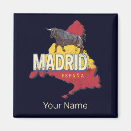 Madrid Spanien Retro Region Karte Vintag Bull Magnet