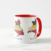 Madrid Spanien Retro Region Karte Vintag Bull Tasse (VorderseiteRechts)