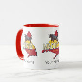 Madrid Spanien Retro Region Karte Vintag Bull Tasse (Vorderseite Links)
