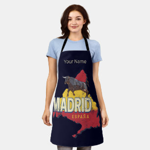 Madrid Spanien Retro-Regionskarte Vintage-Bulle Schürze