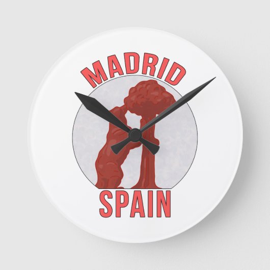 Madrid Spanien Runde Wanduhr (Vorderseite)
