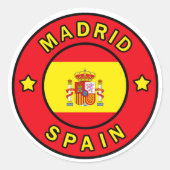 Madrid Spanien Runder Aufkleber (Vorderseite)