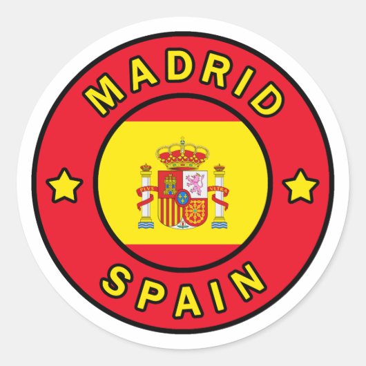 Madrid Spanien Runder Aufkleber (Vorderseite)