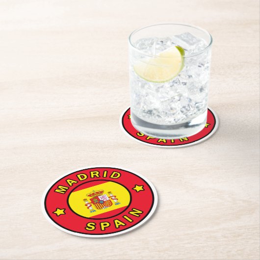 Madrid Spanien Runder Pappuntersetzer (Vor Ort)