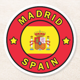 Madrid Spanien Runder Pappuntersetzer