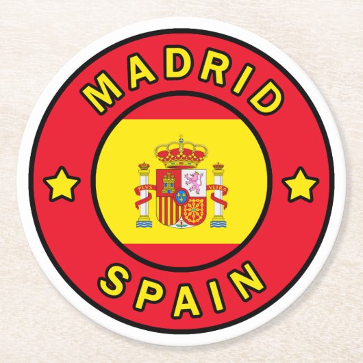 Madrid Spanien Runder Pappuntersetzer (Vorderseite)
