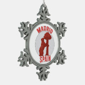 Madrid Spanien Schneeflocken Zinn-Ornament (Links)
