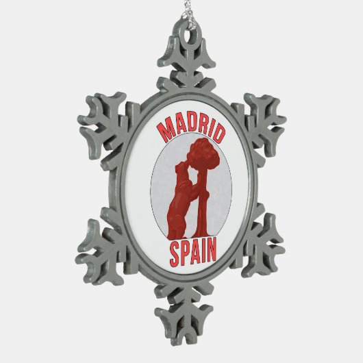 Madrid Spanien Schneeflocken Zinn-Ornament (Links)
