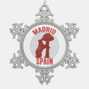 Madrid Spanien Schneeflocken Zinn-Ornament