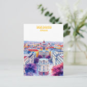 Madrid Spanien Silhouette Aquarellmalerei Postkarte (Stehend Vorderseite)