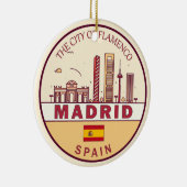 Madrid Spanien Skyline Emblem Keramik Ornament (Rechts)