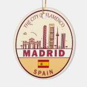 Madrid Spanien Skyline Emblem Keramik Ornament (Links)