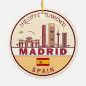 Madrid Spanien Skyline Emblem Keramik Ornament (Hinten)