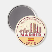 Madrid Spanien Skyline Emblem Magnet (Vorderseite/Rückseite)