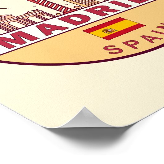 Madrid Spanien Skyline Emblem Poster (Ecke)