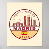 Madrid Spanien Skyline Emblem Poster (Vorne)