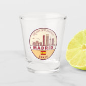 Madrid Spanien Skyline Emblem Schnapsglas (Vorderseite)