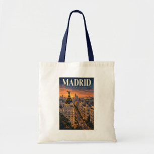 Madrid Spanien Sonnenuntergang Illustration Reise Tragetasche