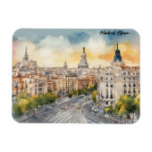 Madrid Spanien Stadt Silhouette Aquarellbilder Magnet (Horizontal)