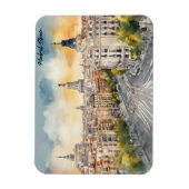 Madrid Spanien Stadt Silhouette Aquarellbilder Magnet (Vertikal)