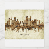 Madrid Spanien Stadtbild Weinetikett (Einzelnes Label)