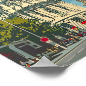 Madrid Spanien Vintag Retro Travel Illustration Poster (Ecke)