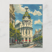 Madrid Spanien Vintag Retro Travel Illustration Postkarte (Vorderseite)