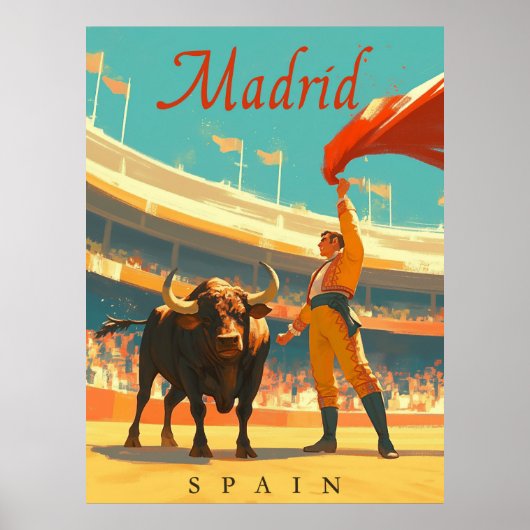 Madrid, Spanien Vintage Charme Poster (Vorne)