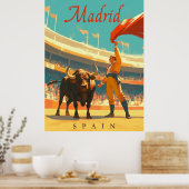 Madrid, Spanien Vintage Charme Poster (Küche)