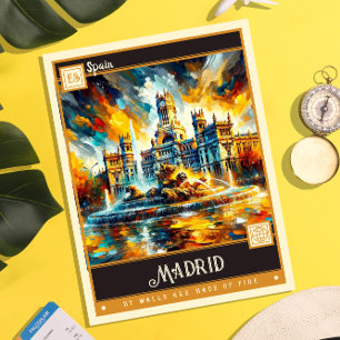 Madrid, Spanien Vintage-Gemälde Postkarte