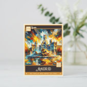 Madrid, Spanien | Vintage Malerei Postkarte (Stehend Vorderseite)