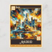 Madrid, Spanien | Vintage Malerei Postkarte (Vorderseite)