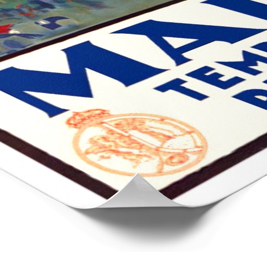 Madrid Spanien Vintage Reise Poster (Ecke)