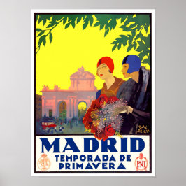 Madrid Spanien Vintage Reise Poster