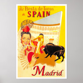 Madrid Spanien Vintage Reise Poster