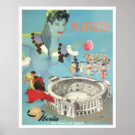 Madrid Spanien Vintage Reise Poster