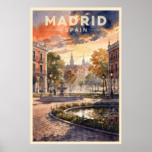 Madrid Spanien Vintage Reise Poster