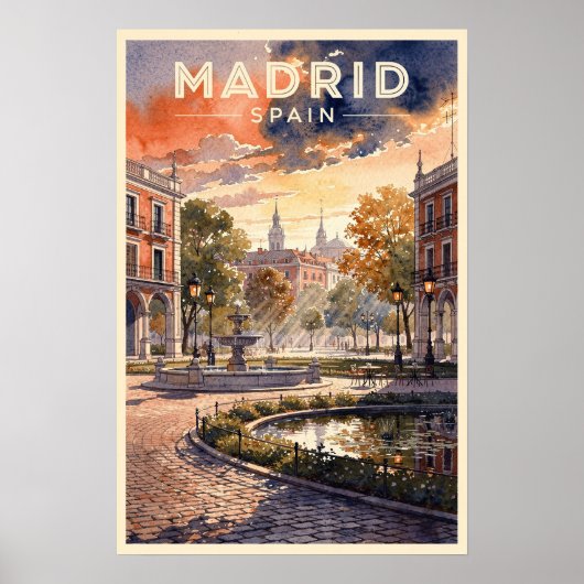 Madrid Spanien Vintage Reise Poster (Vorne)