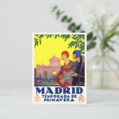 Madrid Spanien Vintage Reise Postkarte (Stehend Vorderseite)