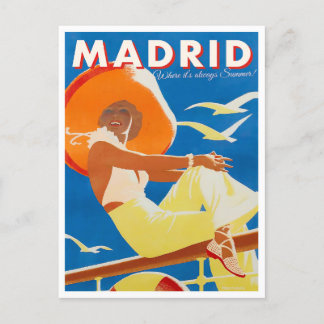 Madrid Spanien Vintage Reise Postkarte