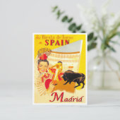 Madrid Spanien Vintage Reise Postkarte (Stehend Vorderseite)