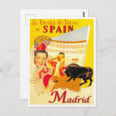 Madrid Spanien Vintage Reise Postkarte (Vorne/Hinten)