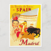 Madrid Spanien Vintage Reise Postkarte (Vorderseite)