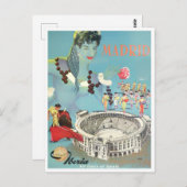 Madrid Spanien Vintage Reise Postkarte (Vorne/Hinten)