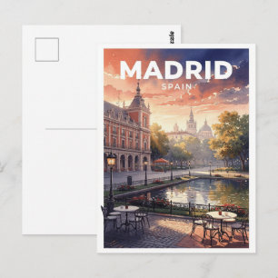 Madrid Spanien Vintage Reise Postkarte