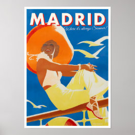 Madrid Spanien Vintage Reiseplakat Poster