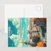 Madrid Spanien Vintage-Reiseposter Postkarte (Vorne/Hinten)