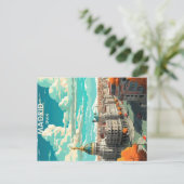 Madrid Spanien Vintage-Reiseposter Postkarte (Stehend Vorderseite)