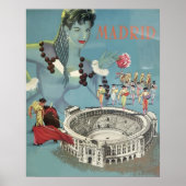 Madrid, Spanien Vintage Travel Poster (Vorne)